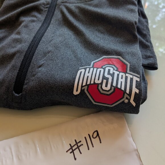 OHIO STATE BUCKEYES Long Sleeve Zip Collar TEE  Men Size XXL 2XL  #119 - Picture 7 of 7